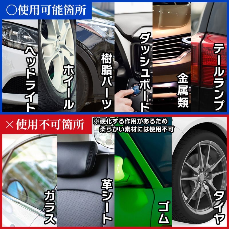 Premium Glass Coat3000使用可能ヵ所、使用不可ヵ所