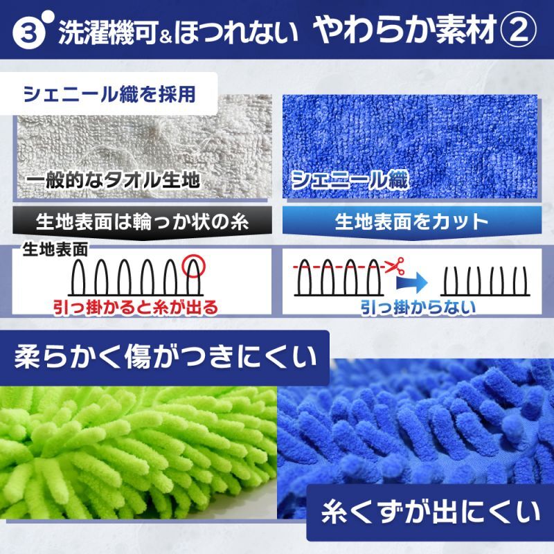 洗濯可、ほつれない、洗車グローブ、ウォッシュグローブ、洗車グッズ